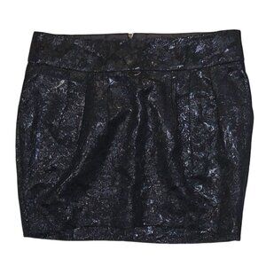 Bebe 2b Y2K Black Soft Faux Leather Snakeskin Textured Club Mini Skirt Size M